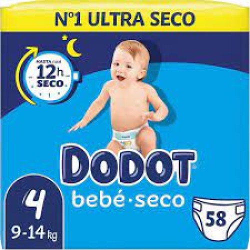 DODOT BEBE SECO T-4 9-14KG. 58UD   C/2 PAÑALES